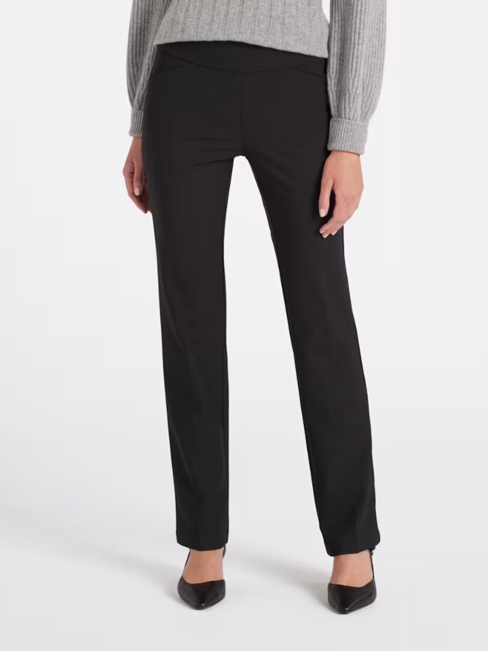 Tribal Black Pull-On Stretch Pants Size 8 | Straight Wide Leg